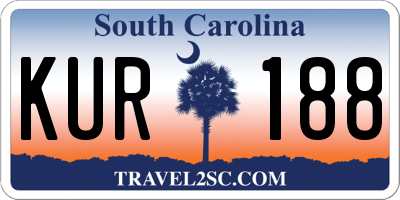 SC license plate KUR188