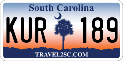 SC license plate KUR189