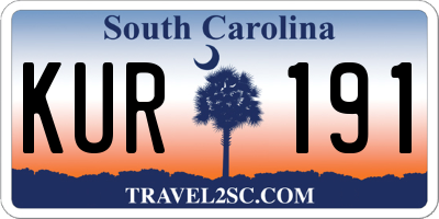 SC license plate KUR191