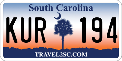 SC license plate KUR194