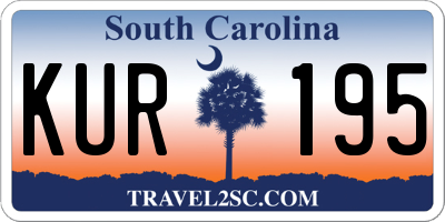 SC license plate KUR195