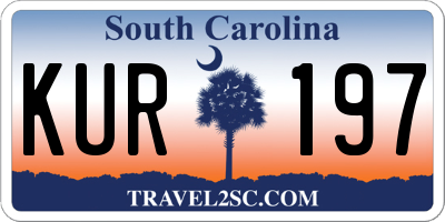 SC license plate KUR197
