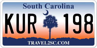 SC license plate KUR198