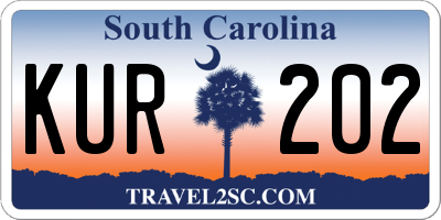 SC license plate KUR202