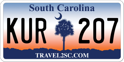 SC license plate KUR207