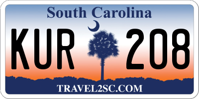 SC license plate KUR208