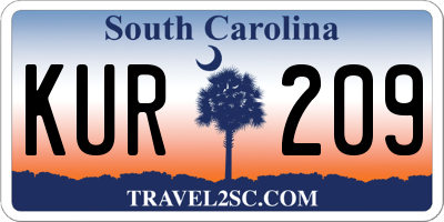 SC license plate KUR209