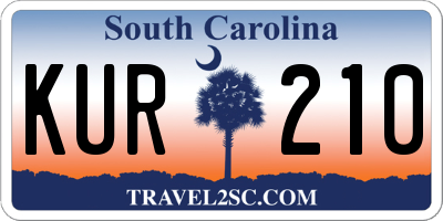 SC license plate KUR210