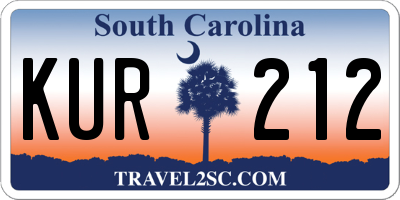 SC license plate KUR212