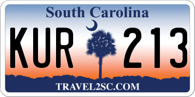 SC license plate KUR213