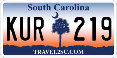 SC license plate KUR219