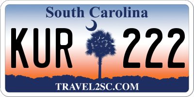 SC license plate KUR222