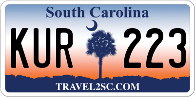 SC license plate KUR223