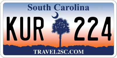 SC license plate KUR224