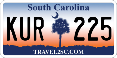 SC license plate KUR225