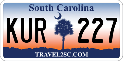 SC license plate KUR227