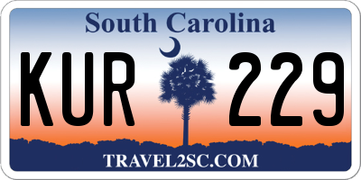 SC license plate KUR229