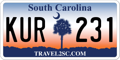 SC license plate KUR231