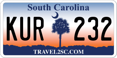 SC license plate KUR232