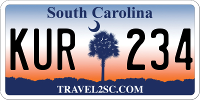 SC license plate KUR234