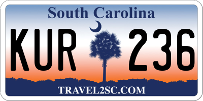 SC license plate KUR236