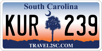 SC license plate KUR239