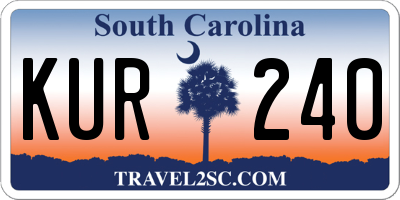 SC license plate KUR240