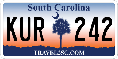 SC license plate KUR242