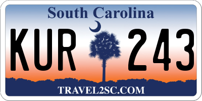 SC license plate KUR243