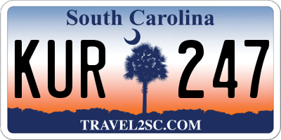 SC license plate KUR247