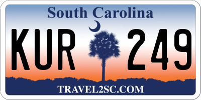 SC license plate KUR249
