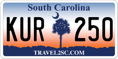 SC license plate KUR250