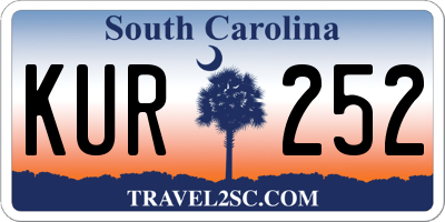 SC license plate KUR252