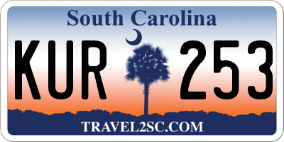 SC license plate KUR253