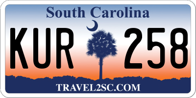 SC license plate KUR258