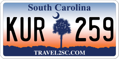 SC license plate KUR259