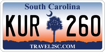 SC license plate KUR260