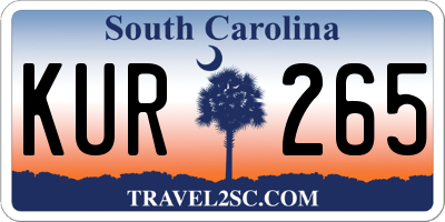 SC license plate KUR265
