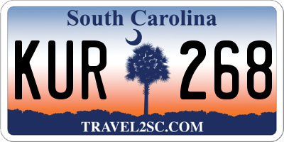 SC license plate KUR268