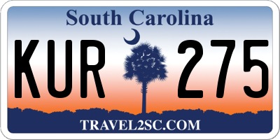 SC license plate KUR275