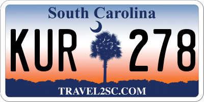 SC license plate KUR278