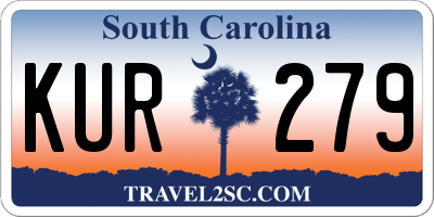 SC license plate KUR279