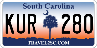 SC license plate KUR280