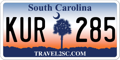 SC license plate KUR285