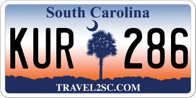 SC license plate KUR286