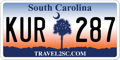 SC license plate KUR287