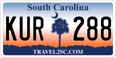 SC license plate KUR288