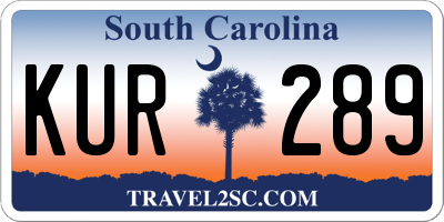 SC license plate KUR289