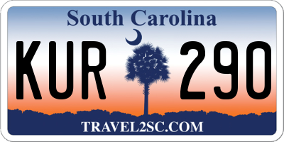 SC license plate KUR290