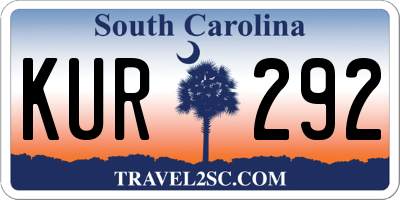 SC license plate KUR292